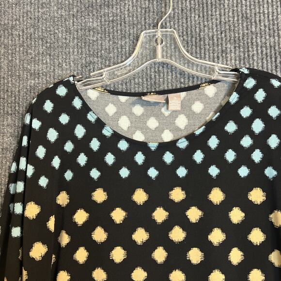 Chico's Womens Boho Artsy Blouse Size XL Stretch Cold Shoulder Multi Color - Picture 3 of 11